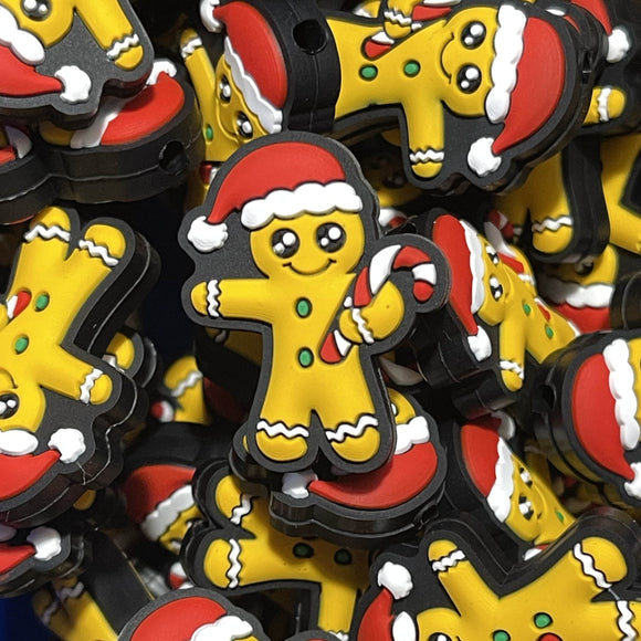 388 Gingerbread Man Holding Candy Cane 2ct