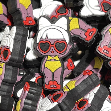 296 B Doll Themed Girl with Heart Glasses (PVC) 2ct