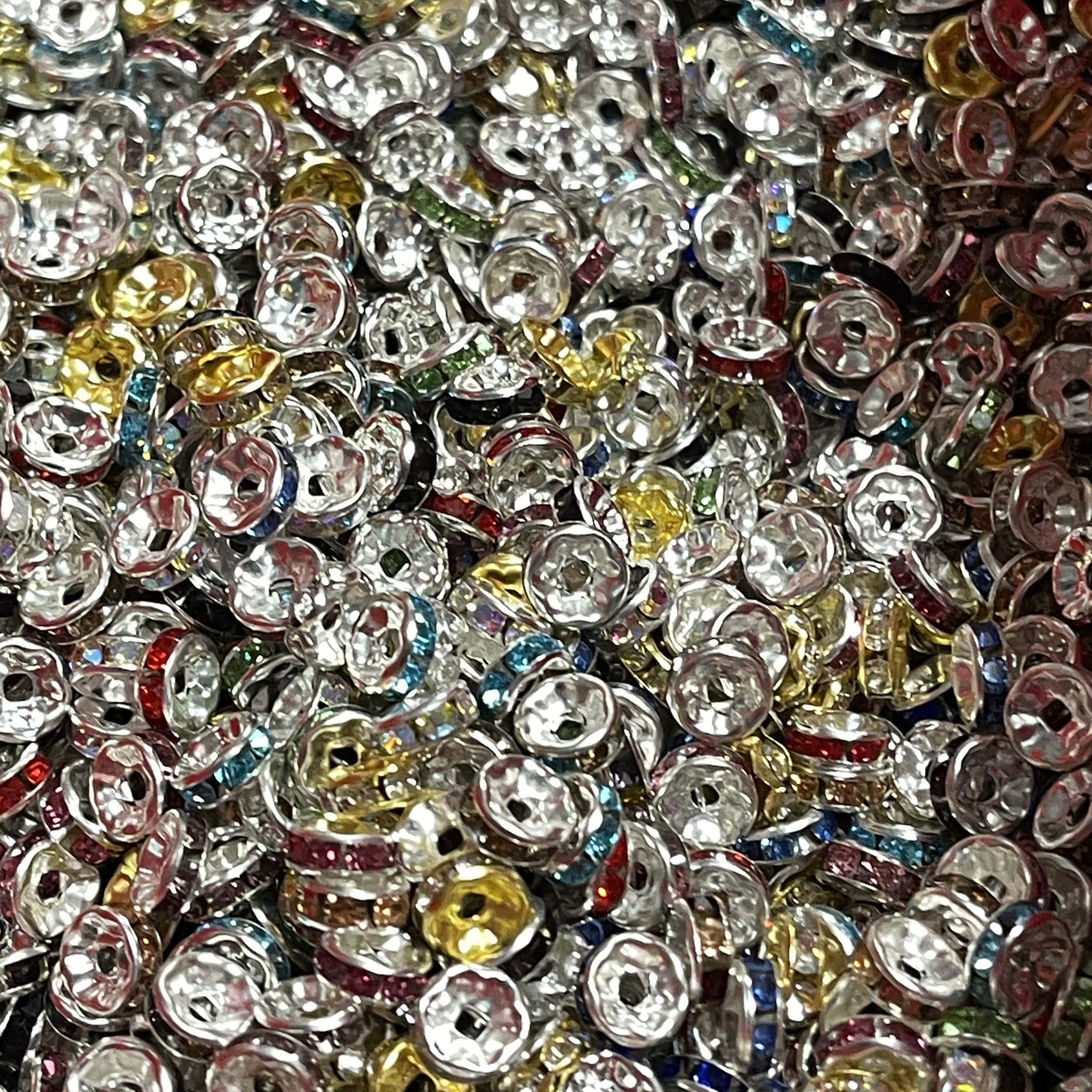 8mm Rhinestone Spacers 20ct (Randomized)