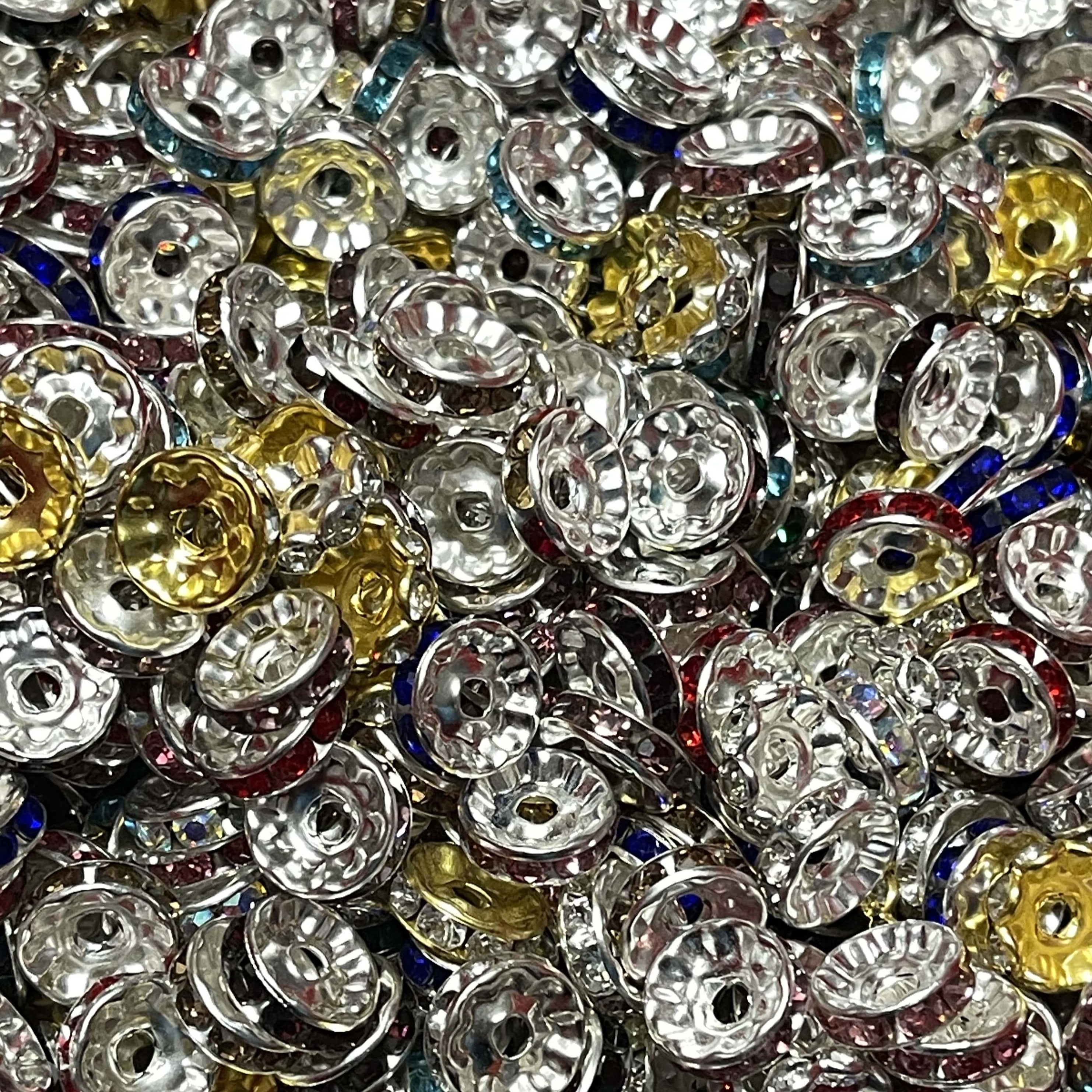 10mm Rhinestone Spacers 20ct (Randomized)