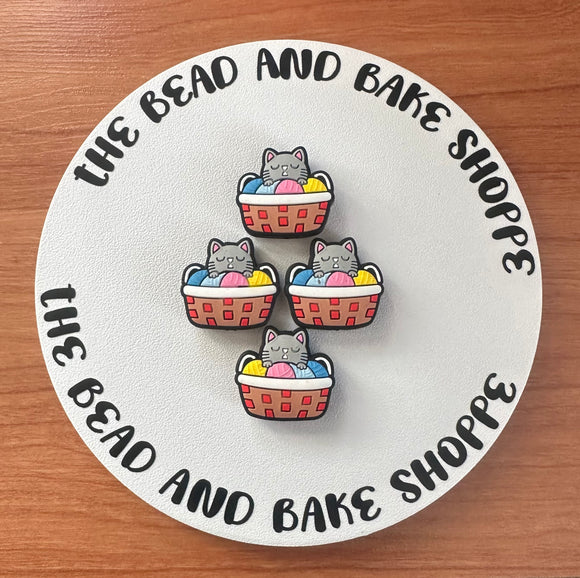 218 Cat in Yarn  Basket