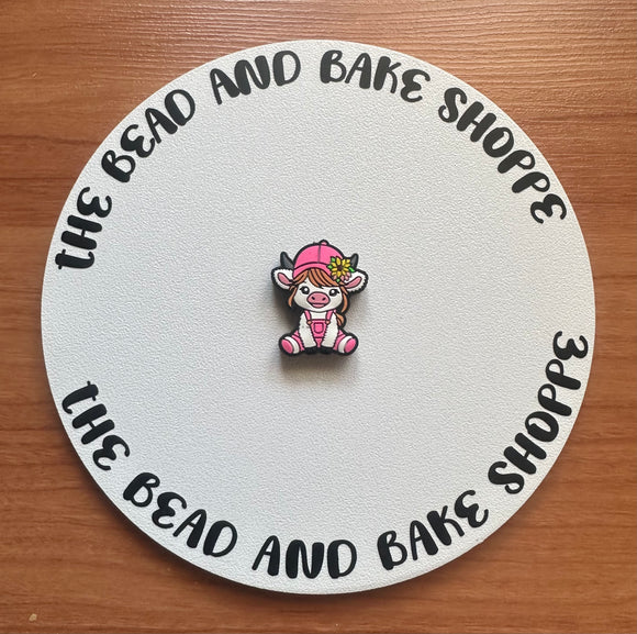 White Cow in Pink Overalls 2ct