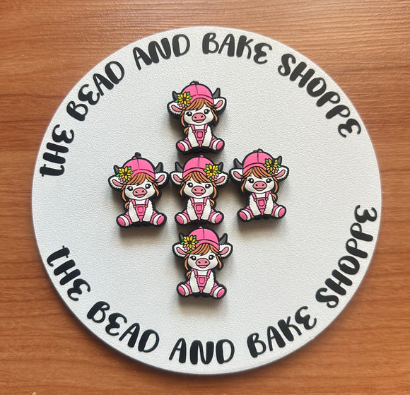 White Cow in Pink Overalls 2ct