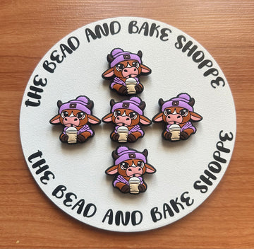 267 Cow Wearing Purple Hat 2ct