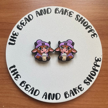 267 Cow Wearing Purple Hat 2ct - 0