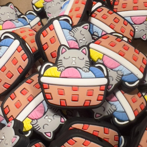 218 Cat in Yarn  Basket