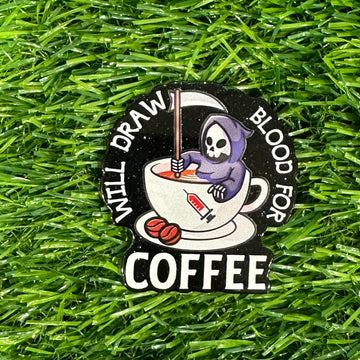 Buy 6113-will-draw-blood-for-coffee Printed Flat Back Acrylics