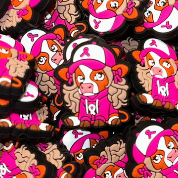 260 Cow in Breast Cancer Hoodie 2ct