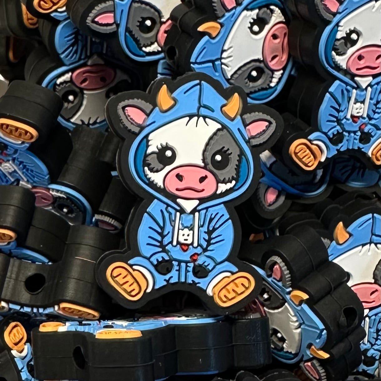 Cow Wearing Blue Hoodie 2ct