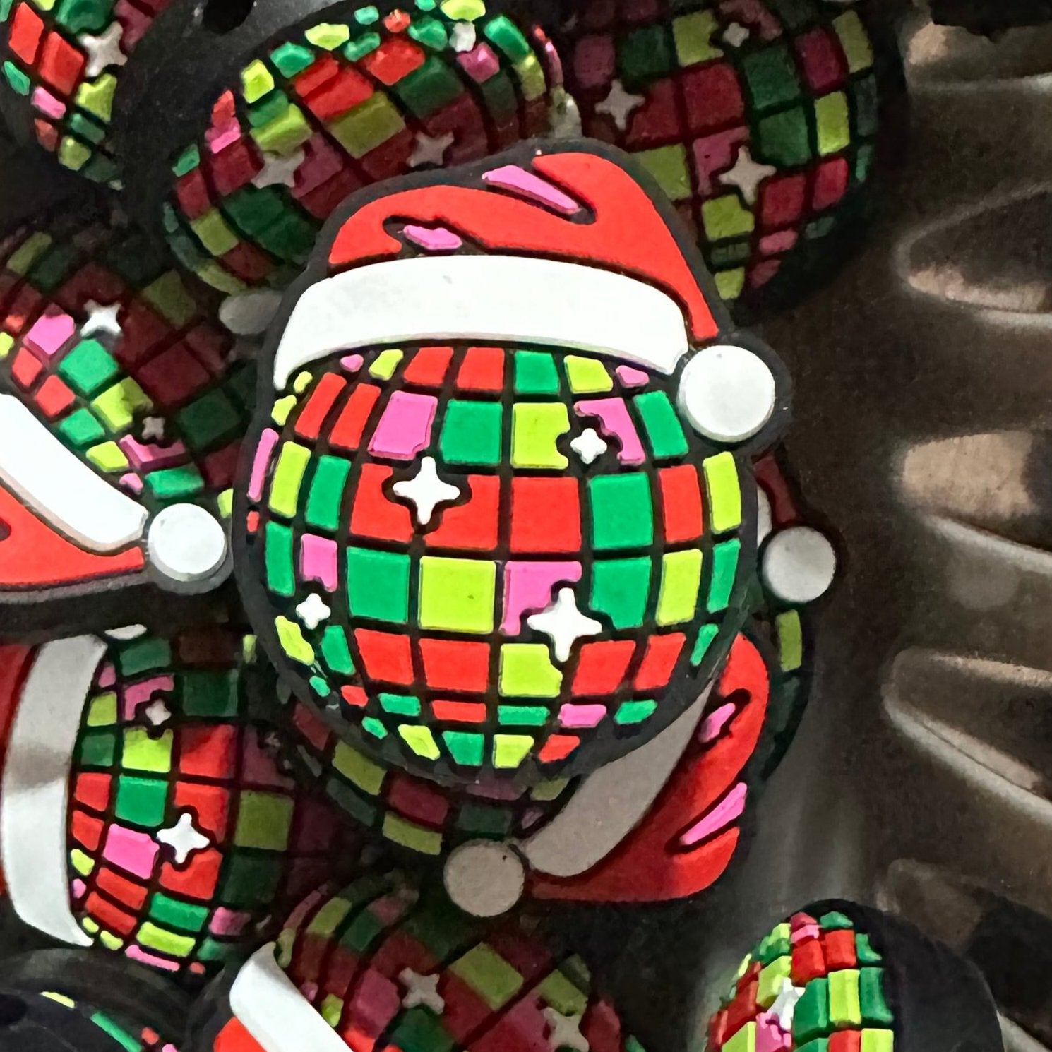 Disco Ball with Santa Hat 2ct